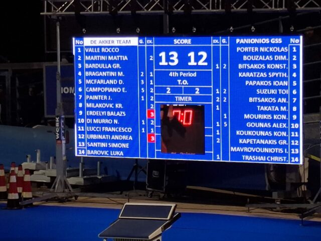 LA DE AKKER VINCE 13-12 LA SEMIFINALE CON IL PANIONIOS  DOMANI ALLE 20 FINALE DI CONFERENCE CUP CON L’HONVED